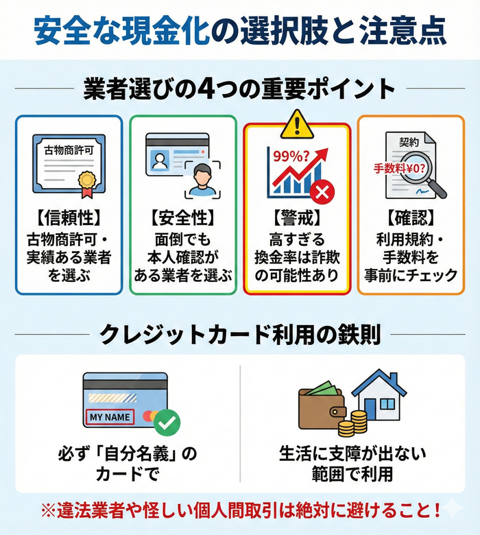 安全な現金化の選択肢と注意点