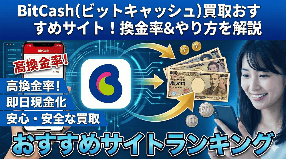 BitCash (ビットキャッシュ)買取おすすめサイト！換金率&やり方を解説