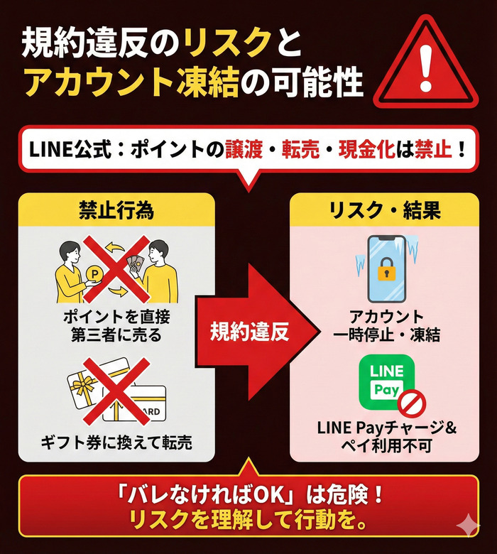 規約違反のリスクとアカウント凍結の可能性