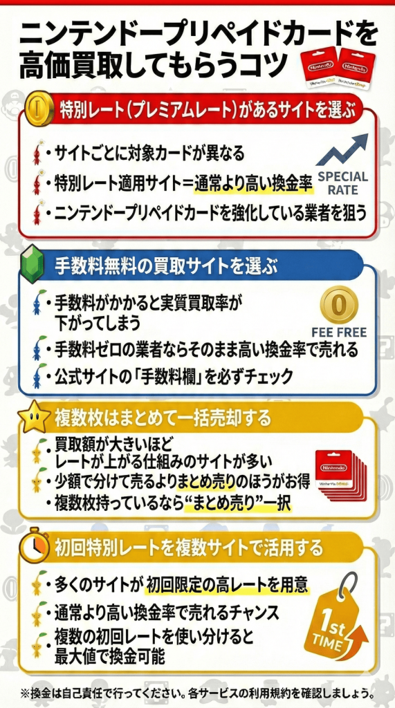 ニンテンドープリペイドカードを高価買取してもらう4つのコツ