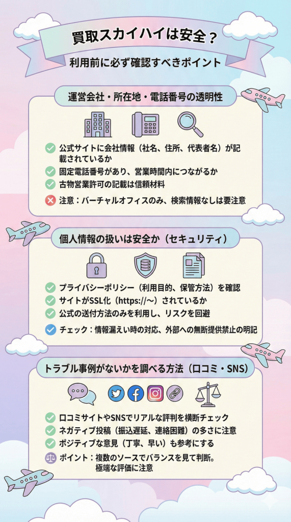 買取スカイハイは安全?利用前に必ず確認すべき3つのポイント