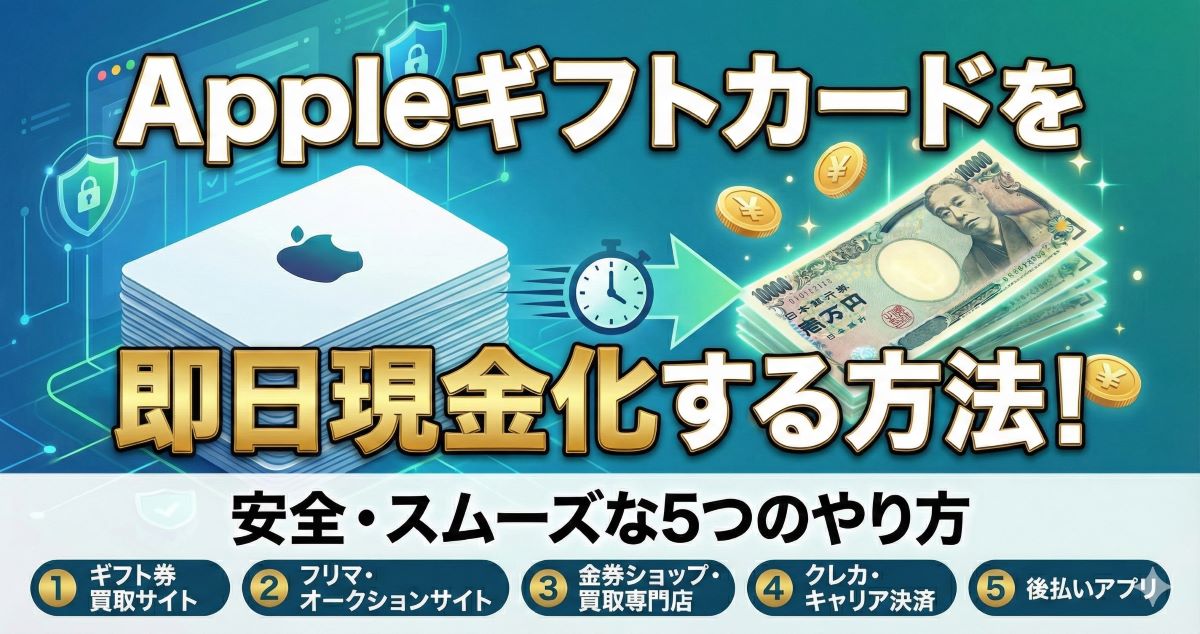 Appleギフトカードを即日現金化する方法！安全・スムーズな5つのやり方と注意点
