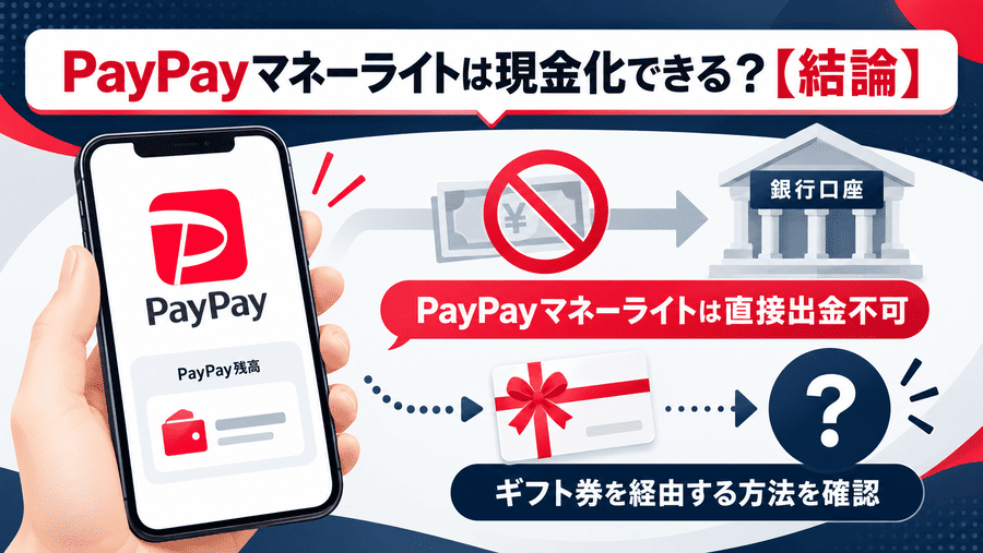 PayPayマネーライトは現金化できる?【結論】